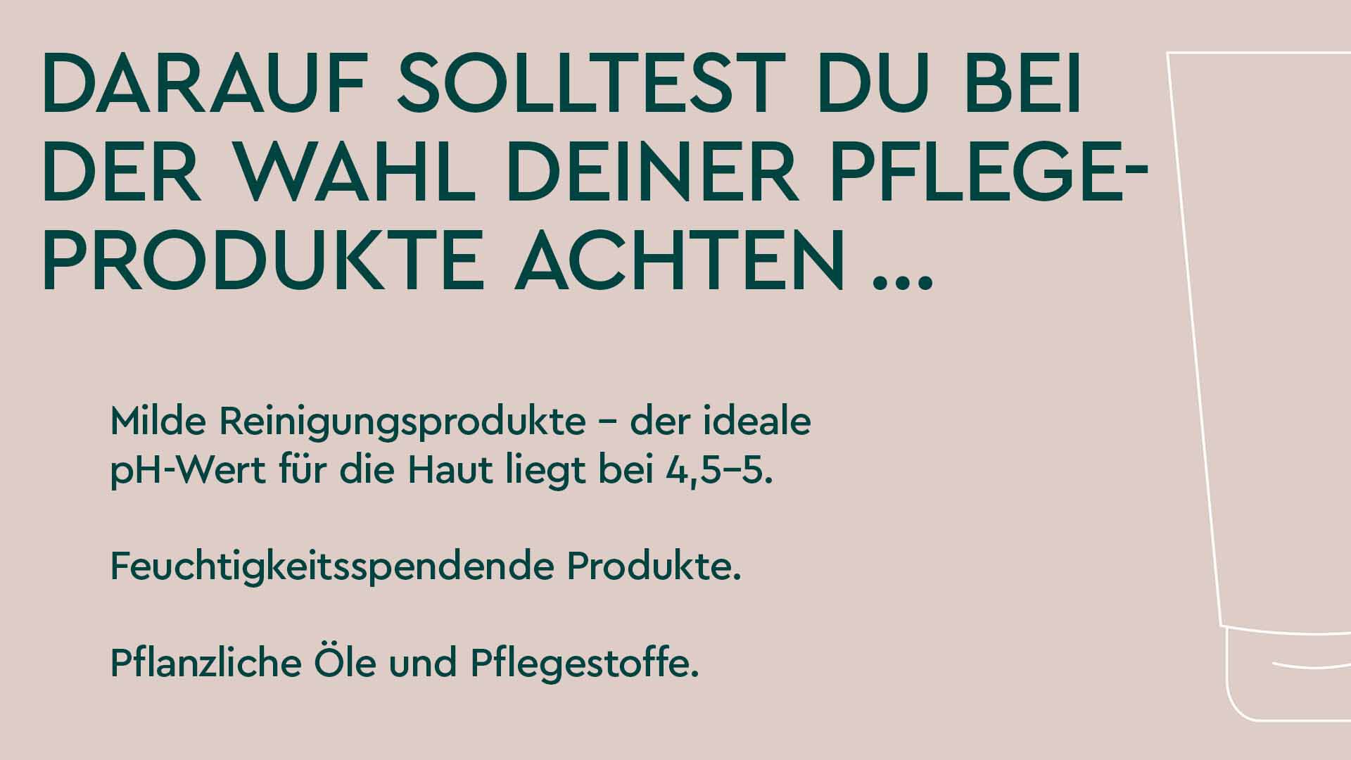 Illustration: Dinge die man bei der Auswahl der Produkte beachten sollte. um das Gleichgewicht des Mikrobioms zu erhalten.